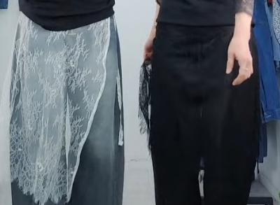 레이스자수랩스커트