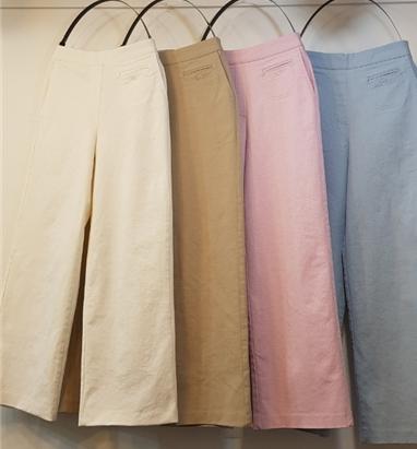 앞포켓단추면통바지