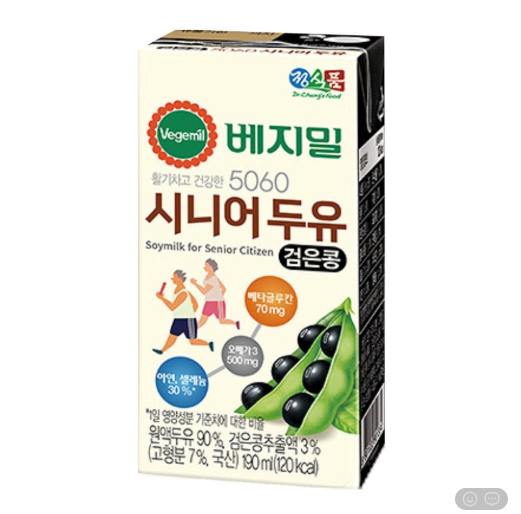 💢정식품 베지밀 5060 시니어 두유 검은콩 190ml x 64팩💢