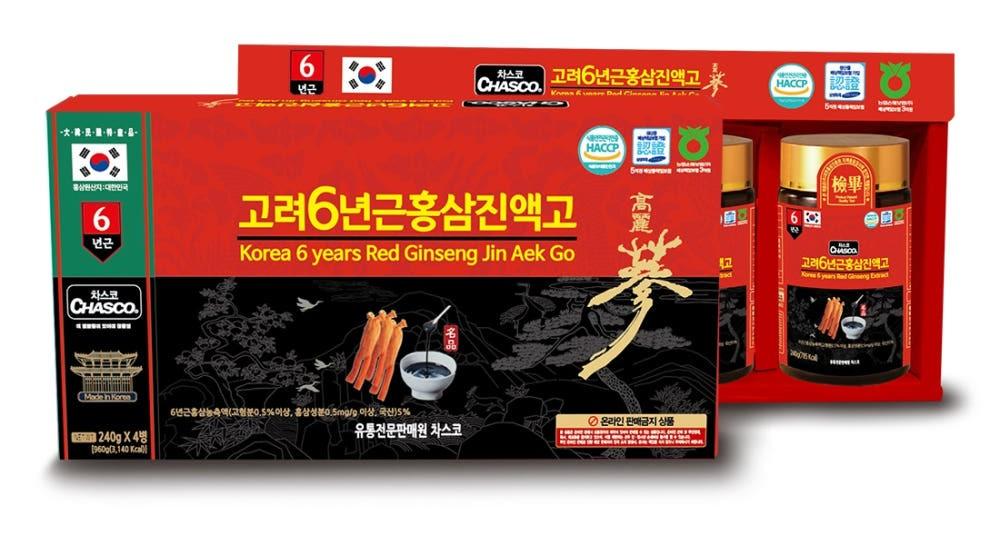 💦차스코  고려6년근 홍삼진액고💦 240g×4병