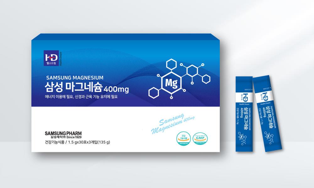 💦삼성제약 삼성 마그네슘 400mg ▪️15g × 30포 3개월분💦