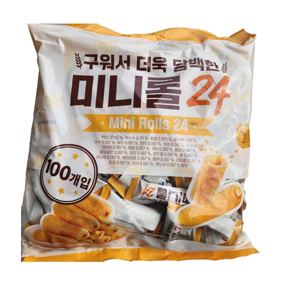 💦구워서 더욱 담백한 미니롤24 곡물과자 450g (100개입) 💦개별포장