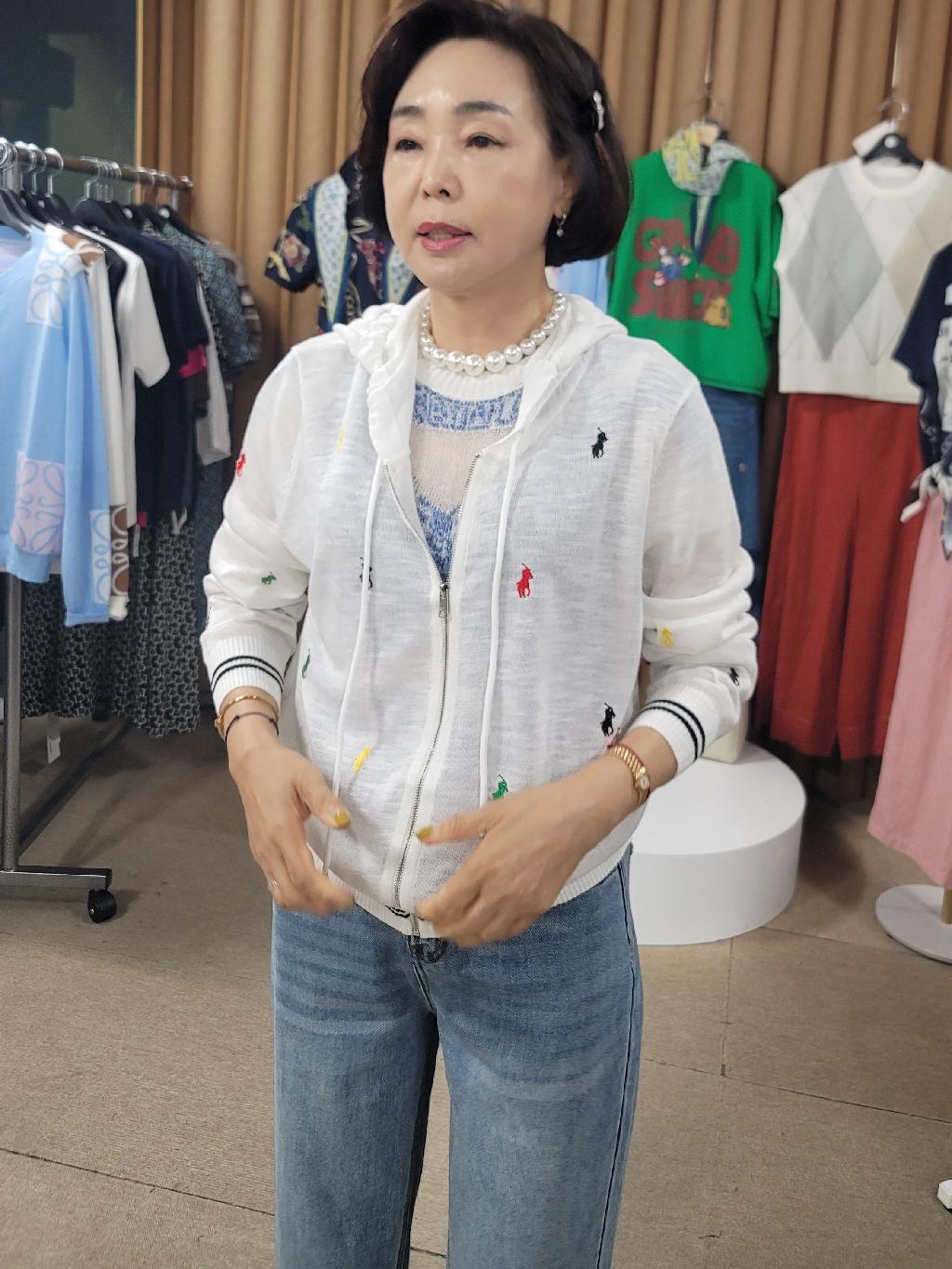 린넨 후드화이트집업JP