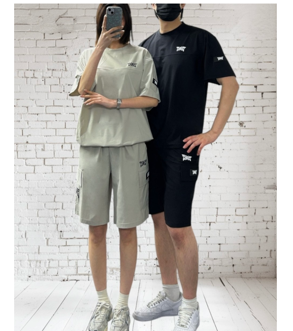 💢PX 아이스 스킨 스판 카고 반바지 세트💢