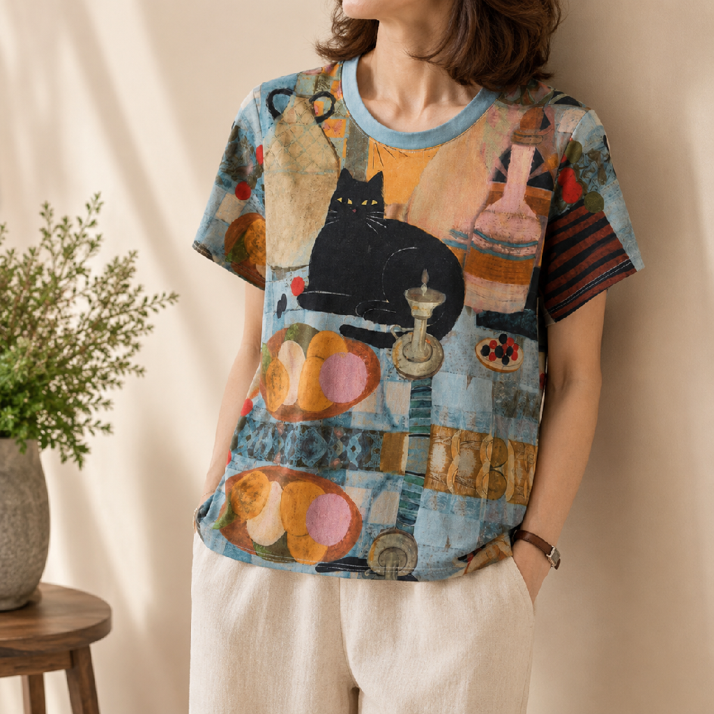 아트 RT 블랙고양이 TS