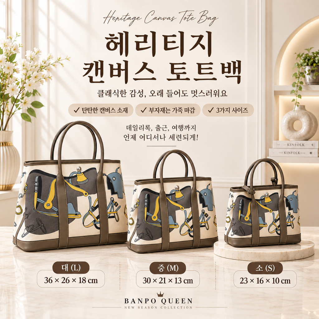 방특)헤리티지캔버스토트백